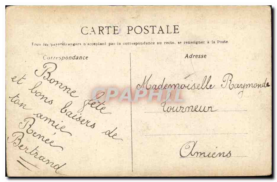 CPA FAntaisie Bonne fete Fleurs — Rückseite