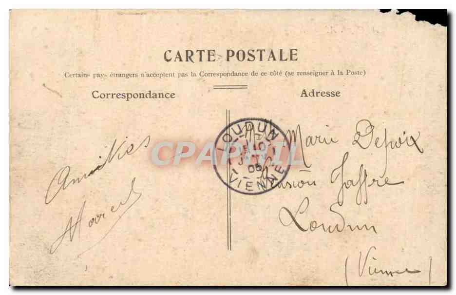 Angers CPA Le jardin du mail et l'hotel de ville — Rückseite