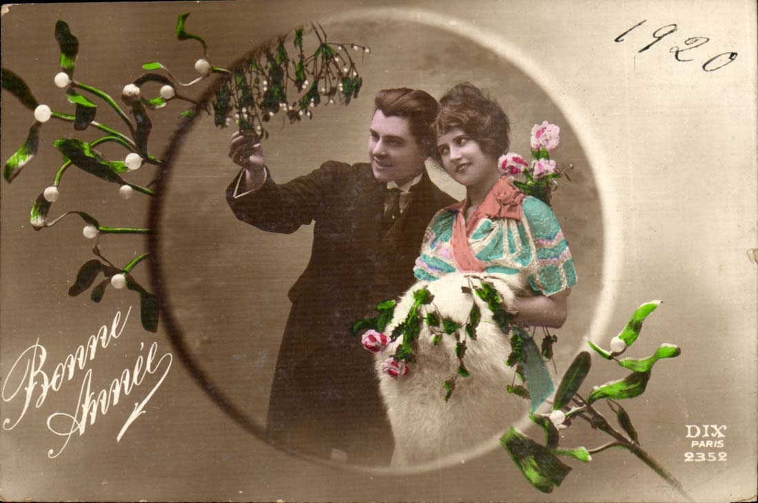 CPA Fantaisie Bonne annee Couple