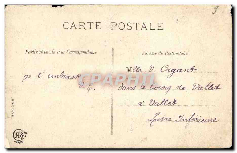 Femme tenant un panier de fleurs — Année qui va naître — Éditeur A. Bucciès, Paris — Verso