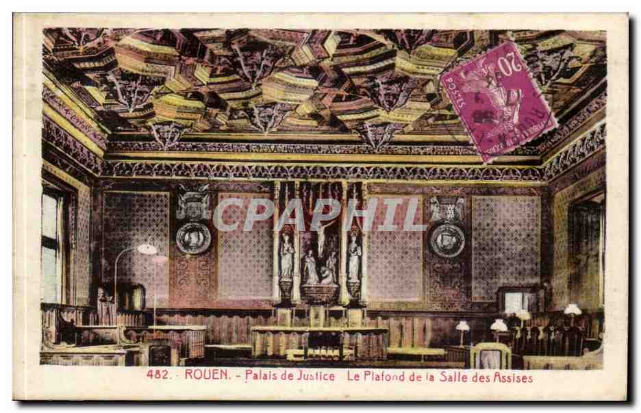 Rouen CPA Palais de justice Le plafond de la salle des Assises