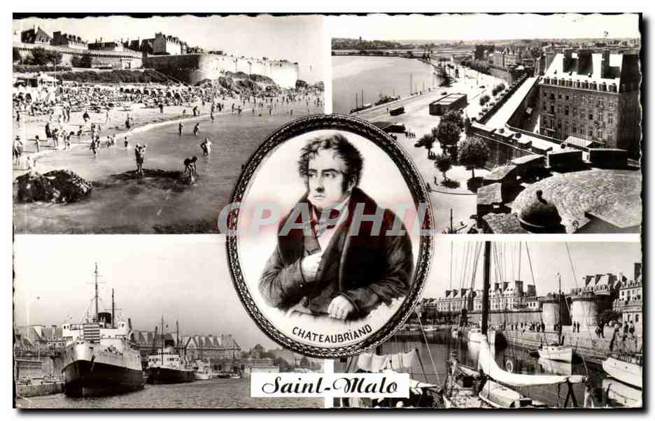 Saint-Malo — Châteaubriand — Panoramablick und Hafen — Verlag Réal-Photo, Nr. 453