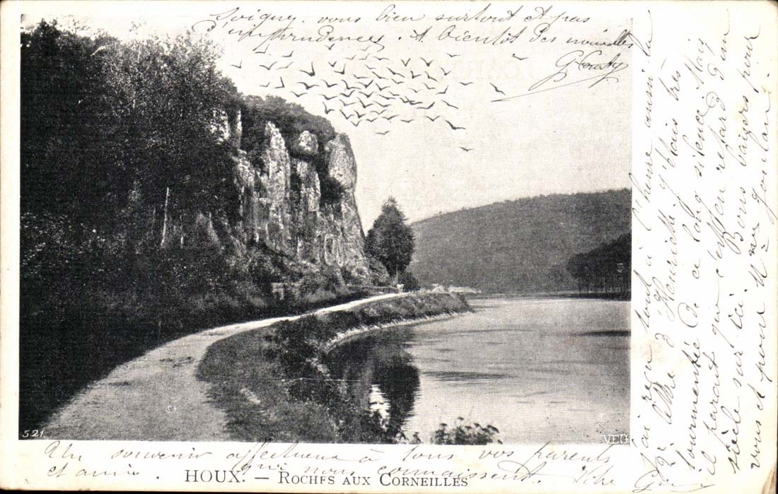 Belgique Houx CPA Roches aux corneilles