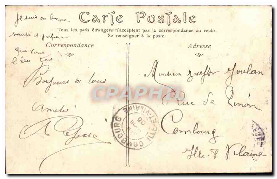 E Debat Ponsan CPA Le Christ sur la montagne — Verso