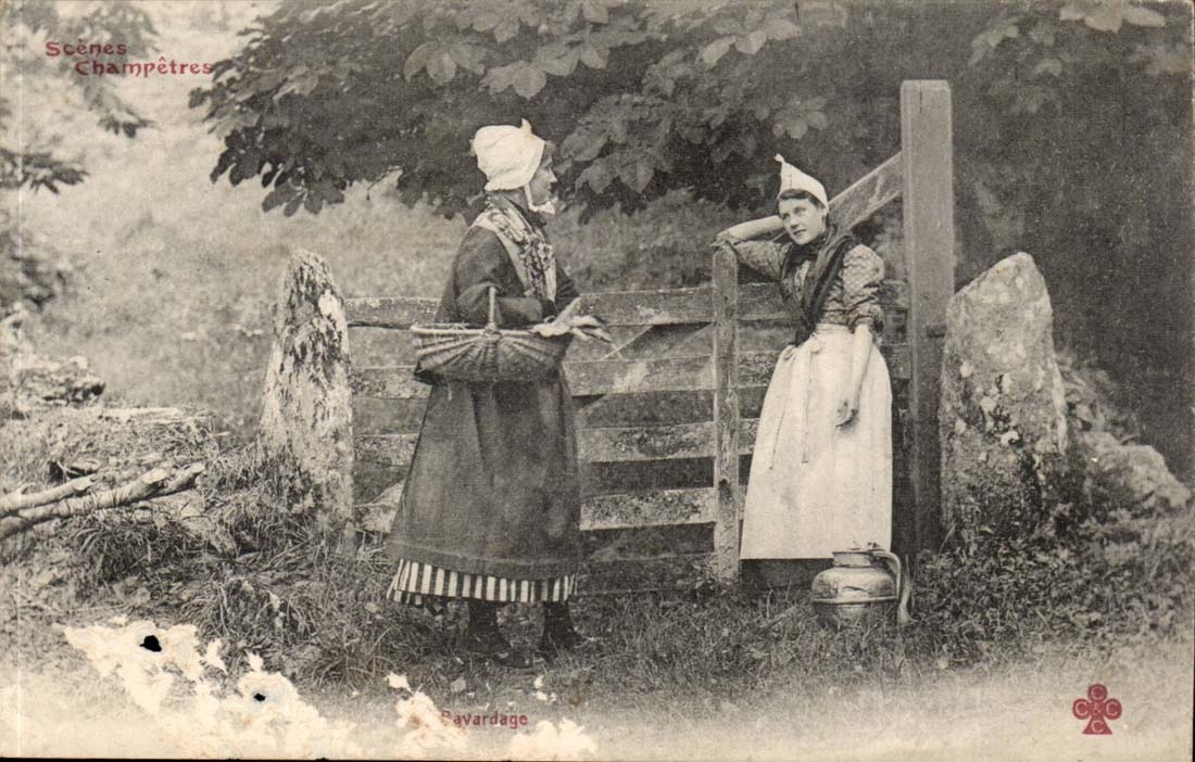 Scenes champetres CPA Folklore Bavardage (femmes)
