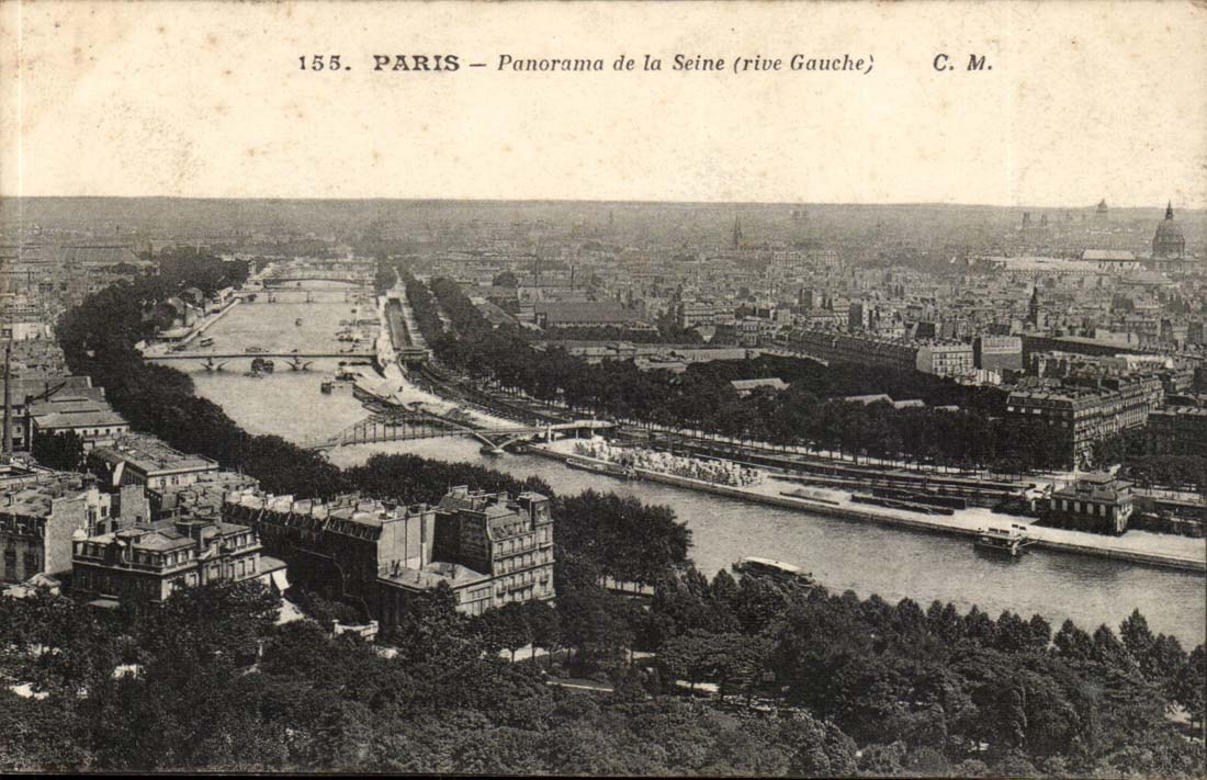 Paris CPA Panorama de la seine (rive gauche)