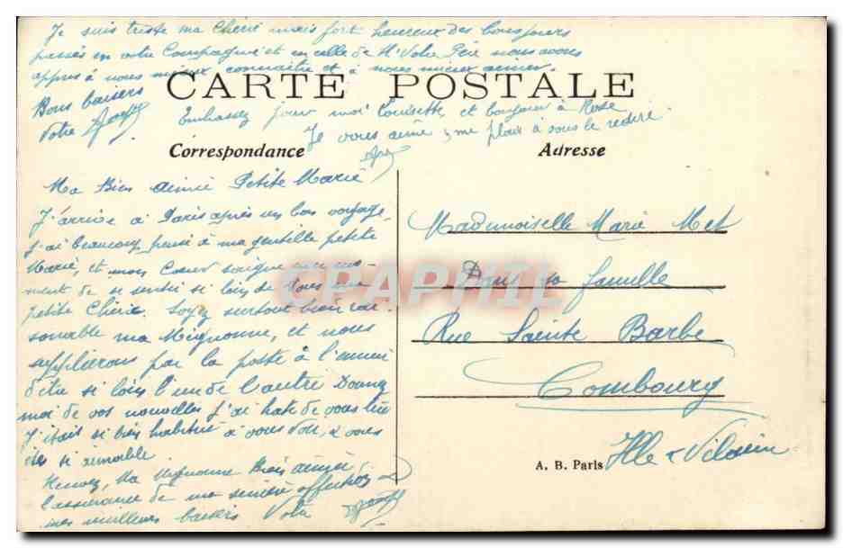 Paris CPA Le petit palais — Rückseite