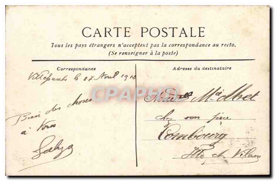 Villefranche-sur-Mer — Le port — Éditeur : Paris, impr. A. Bégué — Rückseite