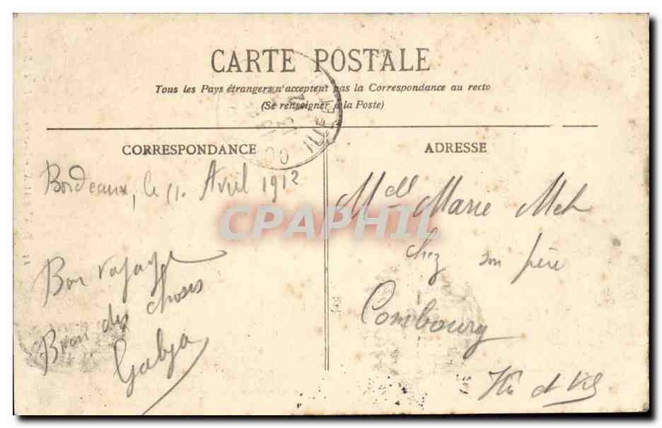 Bordeaux CPA Tour Pey Berland — Verso