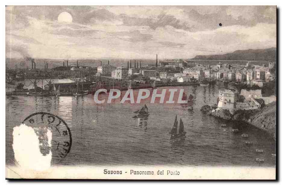 Italie Italie Savona CPA Panorama del Porto
