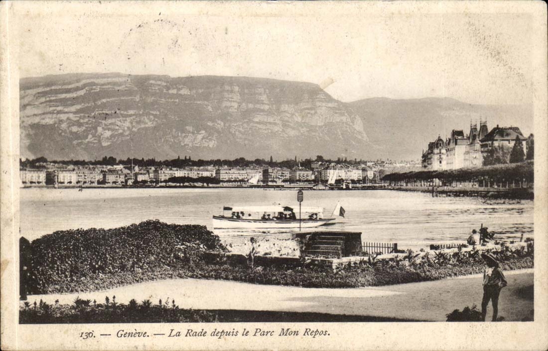 Suisse GEneve CPA La rade depuis le parc Mon repos