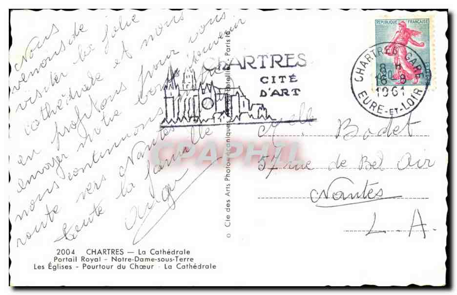 Chartres CPA La cathedrale  — Verso