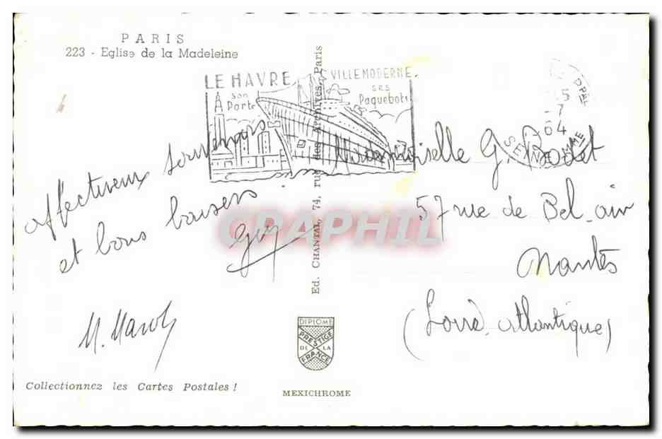 Palais de Justice de Paris — vue panoramique — Éd. MEXICHROME n°223 — Verso