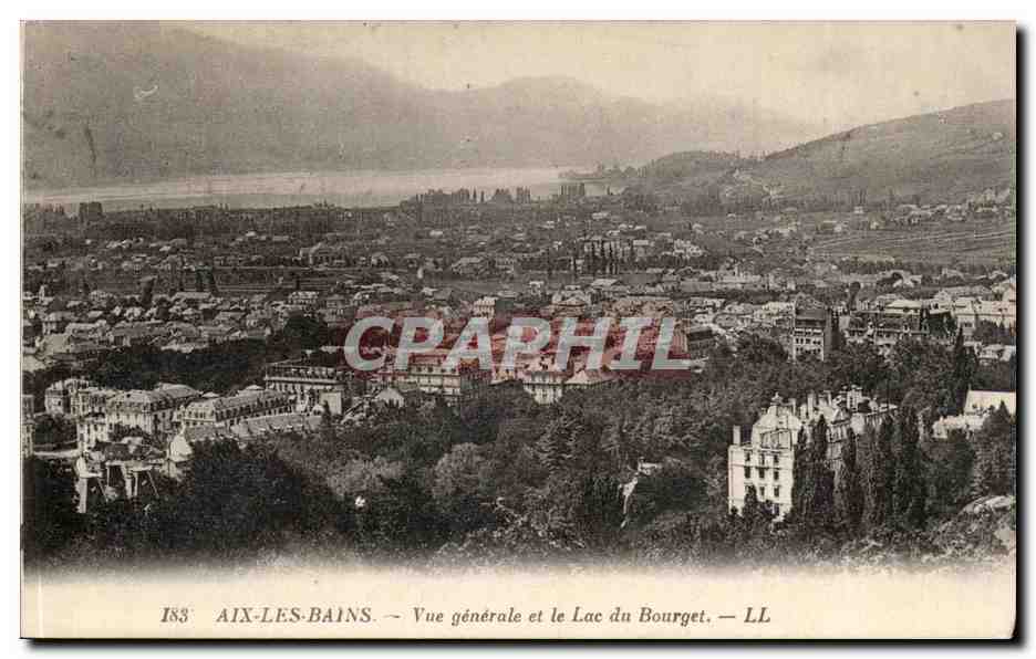 Aix les Bains CPA Vue generale et la lac du Bourget