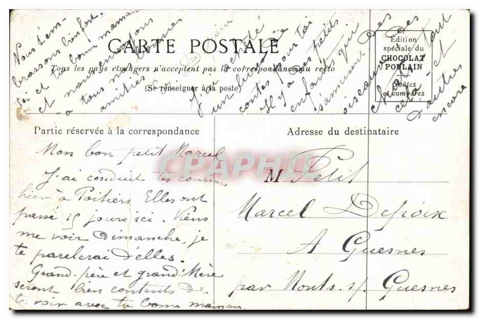 Touraine CPa Vue generale de langeais — Rückseite