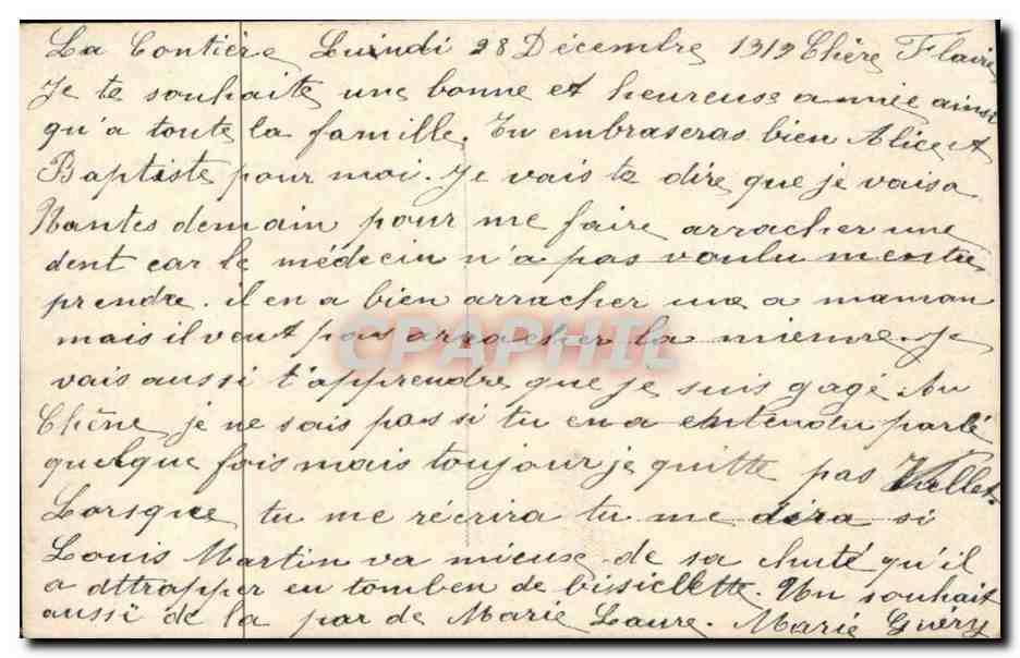 CPA Fantaisie Bonne annee Fleurs — Rückseite