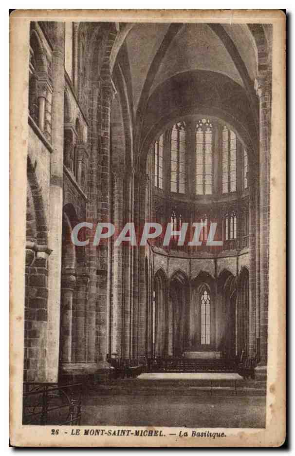 Mont Saint Michel CPA La basilique