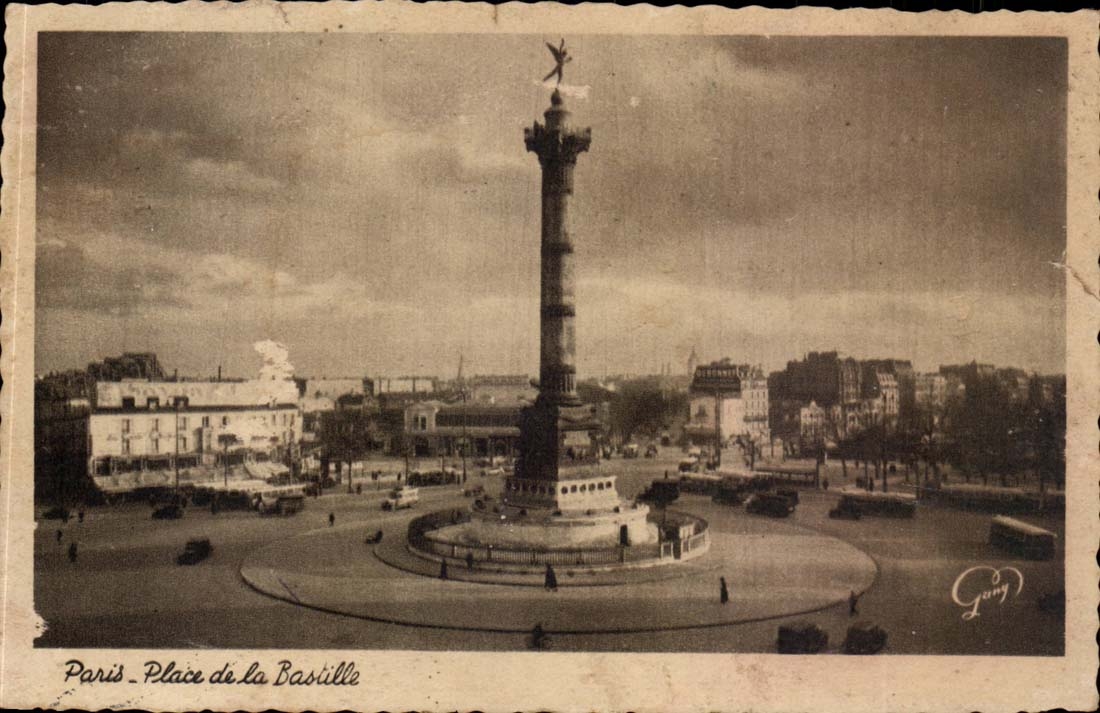 Paris CPA Place de la Bastille 