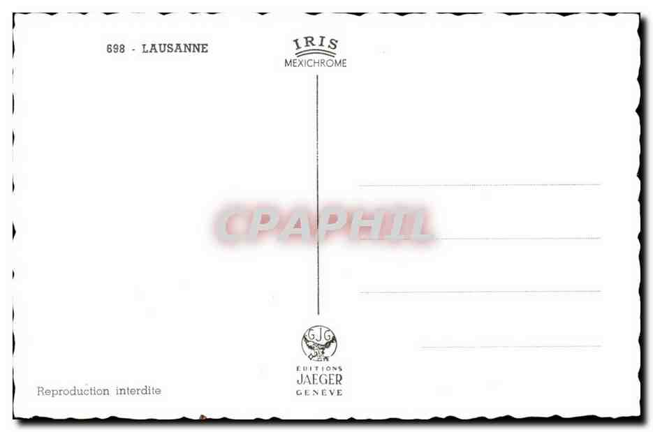 Suisse Lausanne CPM  — Rückseite