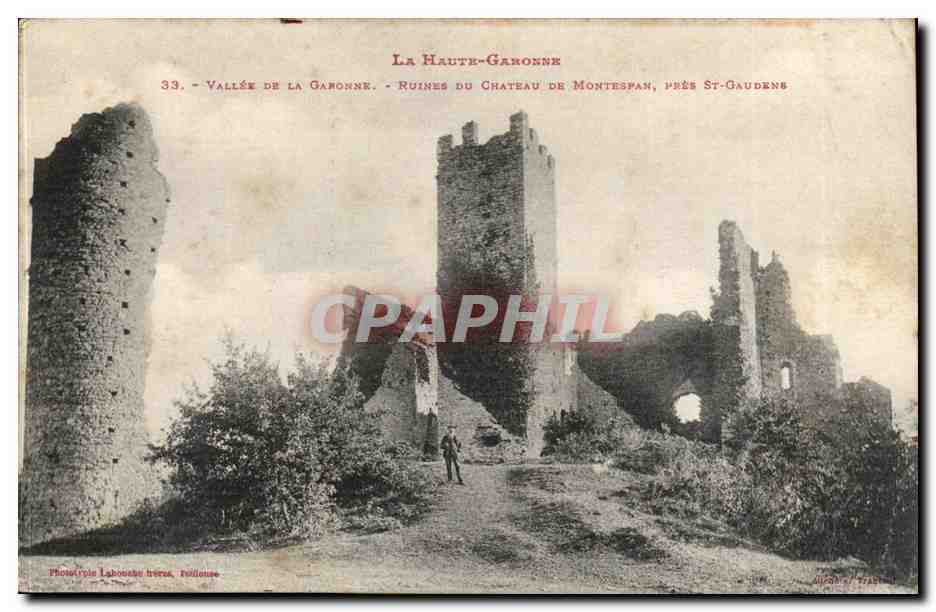 Ruines du château de Montespan — Vallée de la Garonne — Phototype Labourde, Toulouse