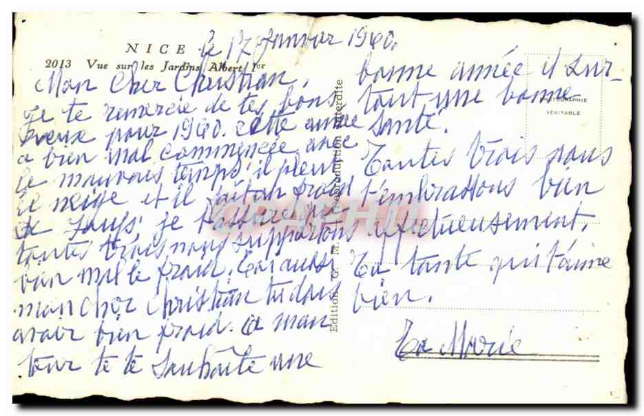 Nice CPA Vue sur les jardins Albert 1er — Rückseite