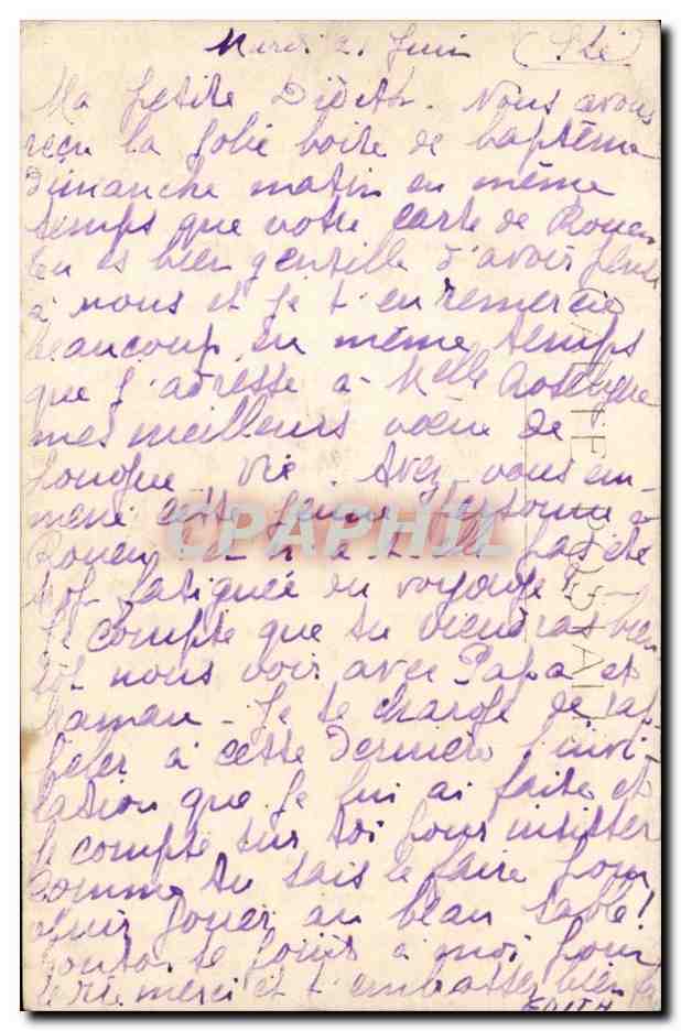 Carte photo Femme  — Rückseite