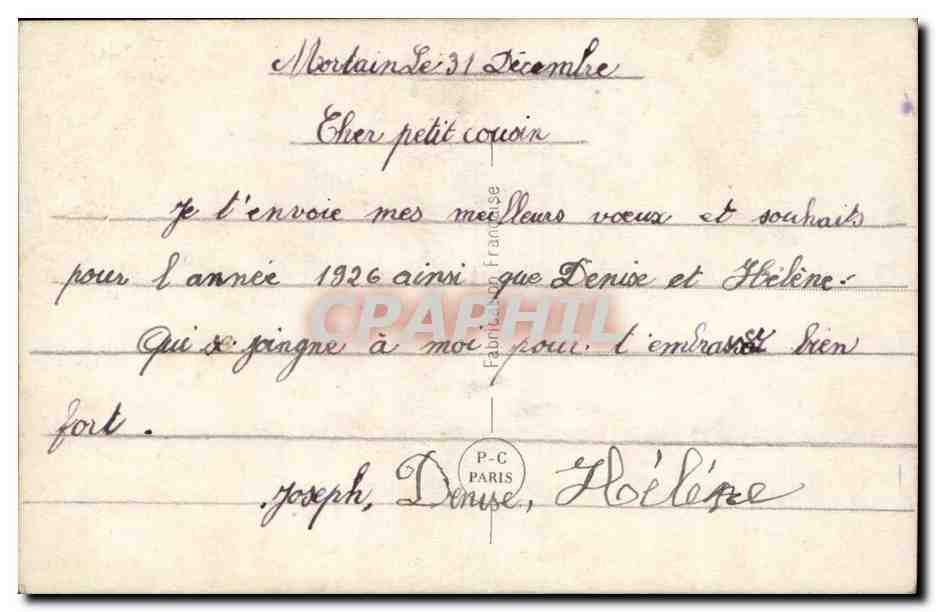 CPA FAntaisie Bonne annee — Verso