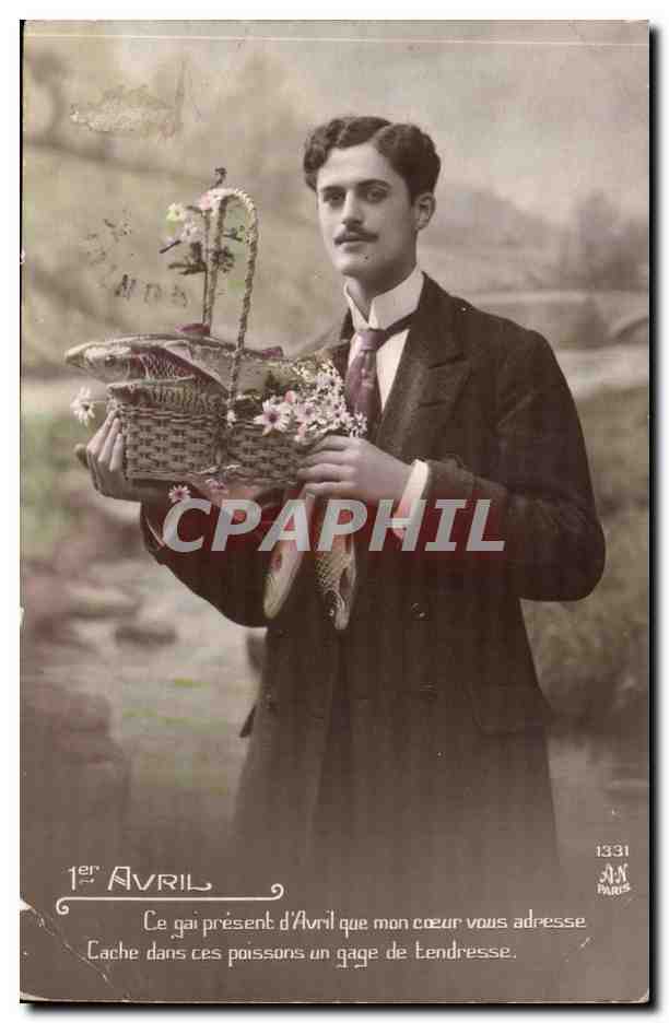 CPA FAntaisie 1er Avril Avril (poissons)