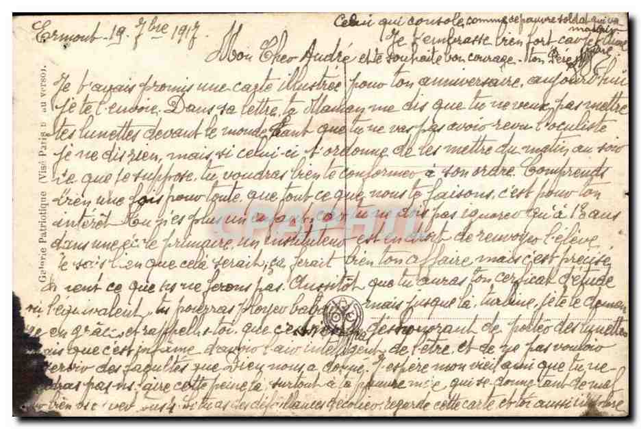 CPA CElui qui console (Christ militaria) — Verso