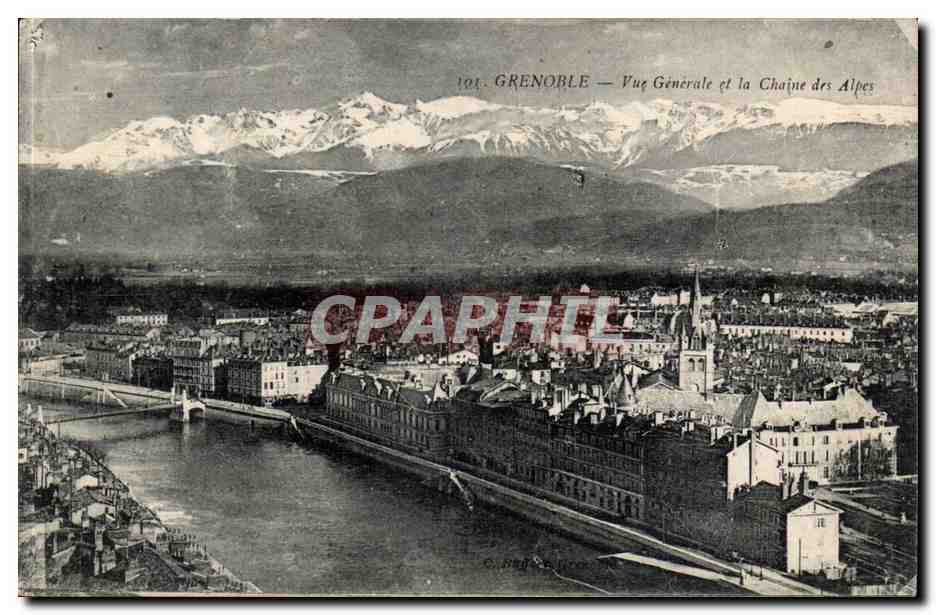 Grenoble — Vue Générale et la Chaîne des Alpes — C. BERNARD, n° 101