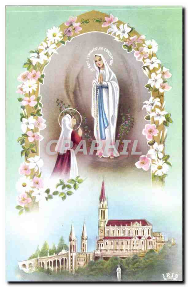 Lourdes CPM Apparition et la basilique