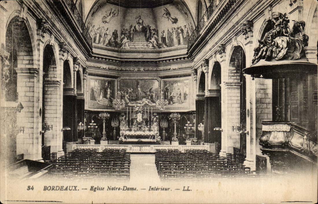Bordeaux CPA Eglise Notre Dame Interieur