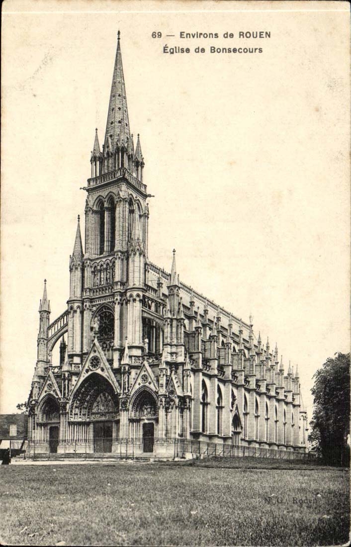 Environs de Rouen CPA Eglise de Bonsecours