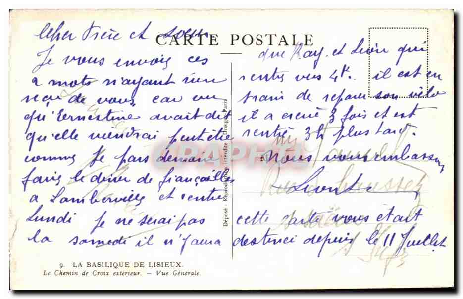 Lisieux CPA Basilique Le chemin de croix exterieur Vue generale — Rückseite