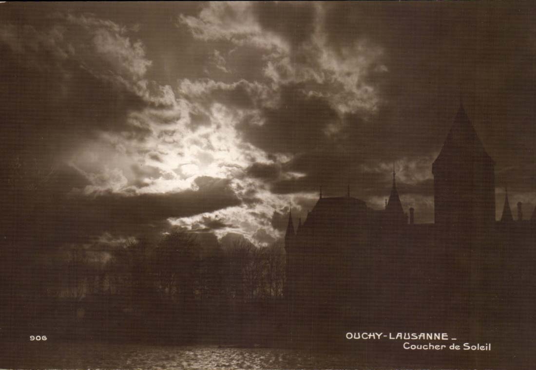 Suisse Ouchy Lausanne CPA Coucher de soleil