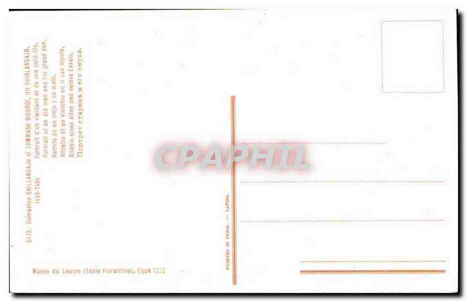 CPA Domenino Grillandaju di Tommaso Bigordi 1449 1494 — Rückseite