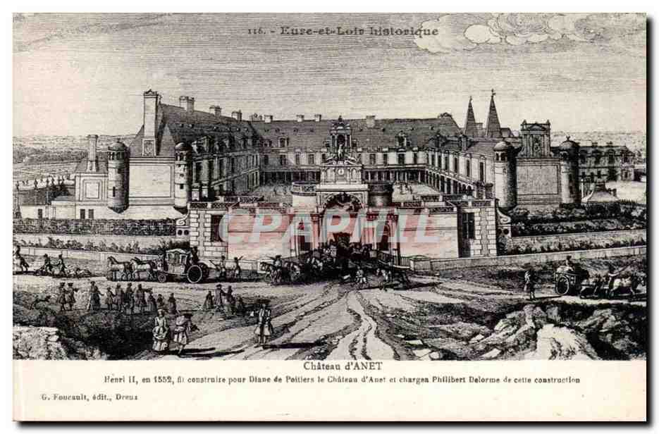 Château d'ANET — vue historique — G. Foucault, édit., Dreux