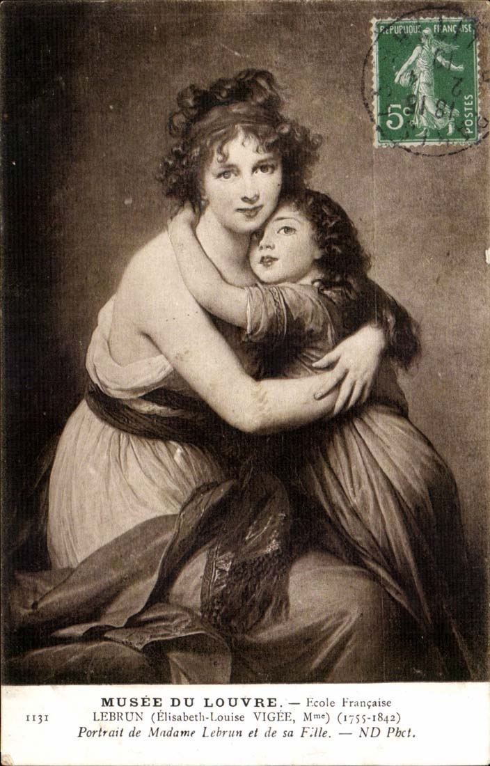Musee du Louvre CPA Ecole francaise Lebrun Portrait de Madame Lebrun et de sa fille