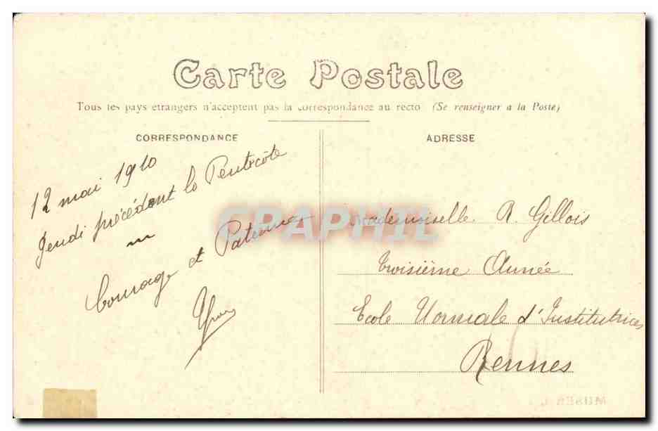Musee de Rennes CPA Ecole francaise Casanova (Jean Francois) Rupture d'un pont — Rückseite