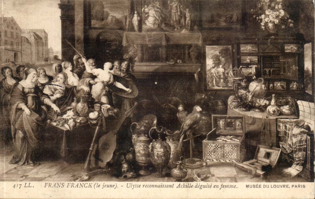 Frans Franck (le jeune) CPA Ulysse reconnaissant Achille deguise en femme Musee du Louvre