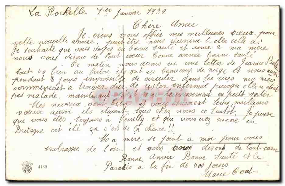 CPA Fantaisie Bonne annee  — Rückseite