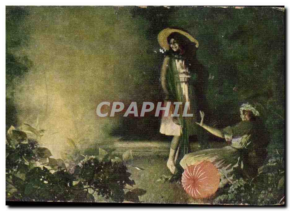 CPA peinture Le feu de Bangale