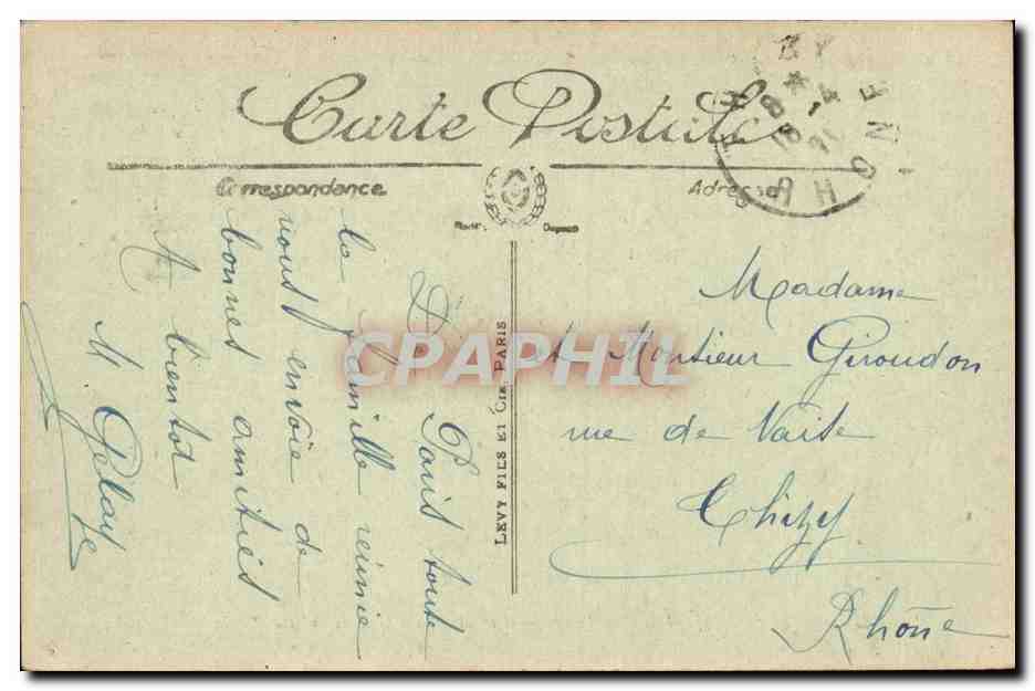 Paris CPA la Madeleine et la rue Royale — Verso