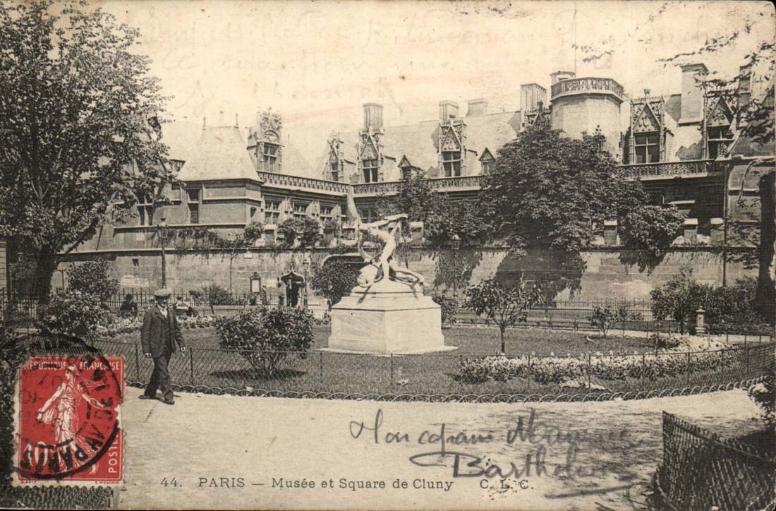 Paris CPA Musee et square de Cluny