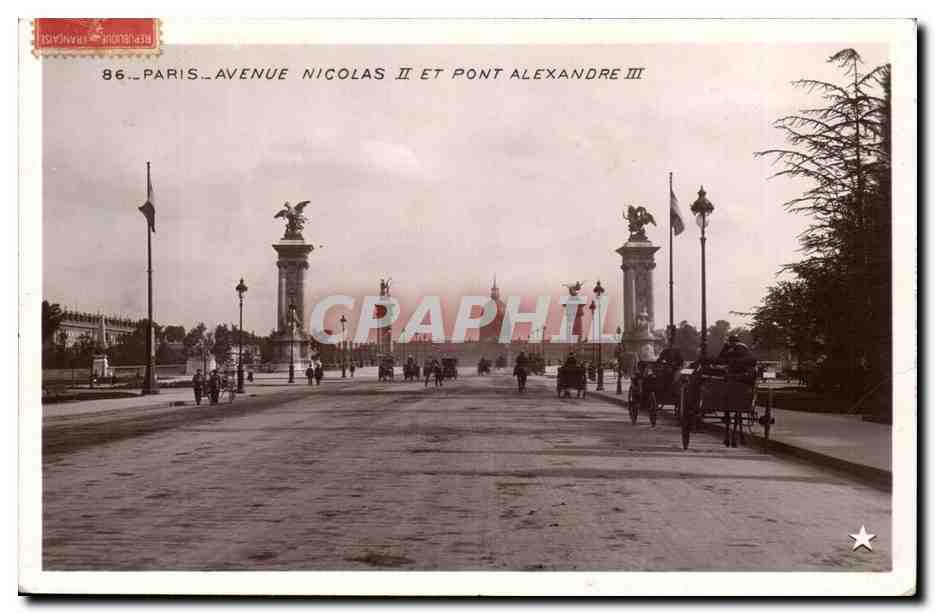 Paris CPA Avenue Nicolas II et Pont Alexandre III
