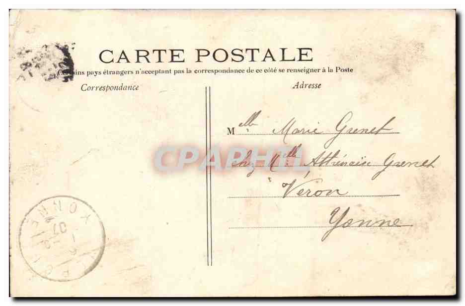 Paris CPA Place et Fontaine Daumesnil (lions) — Rückseite