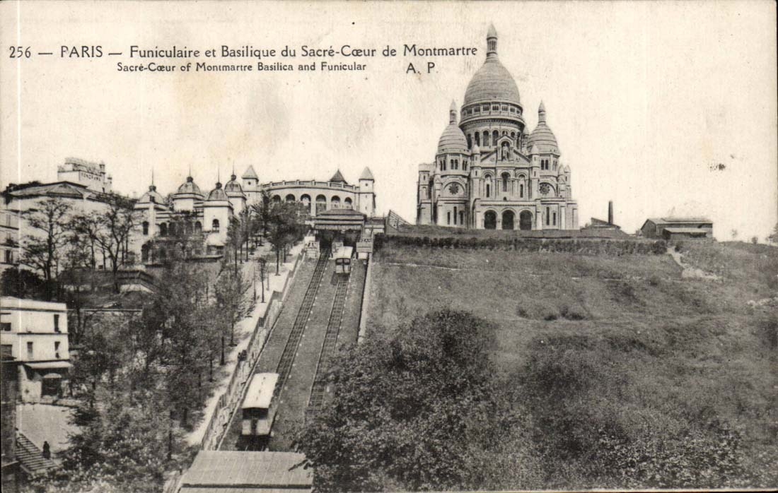 Paris CPA Funiculaire et Basilique du Sacre Coeur de Montmatre 