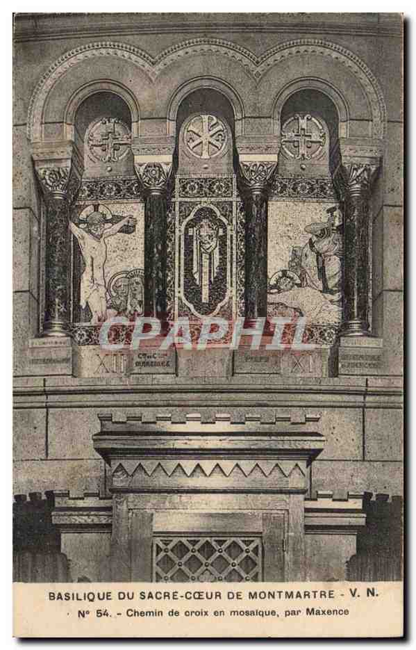 Paris CPA Basilique du Sacre Coeur de Montmartre Chemin de croix en mosaique par Maxence