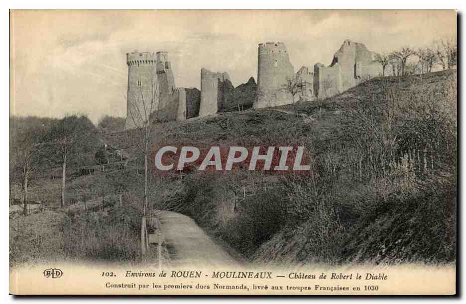 Environs de Rouen CPA Moulineaux Chateau de Robert le diable