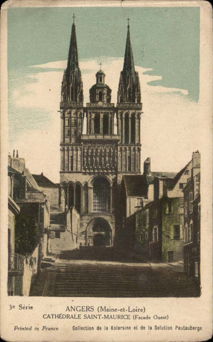 Angers CPA Cathedrale Saint maurice (facade ouest)